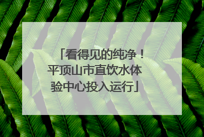 看得见的纯净！平顶山市直饮水体验中心投入运行